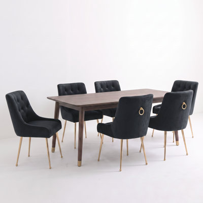 Mayreli 19.7 " H Tufted Velvet Upholstered Side Chair