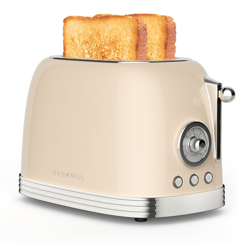 CROWNFUL Toaster Oven with Rotisserie, Cream