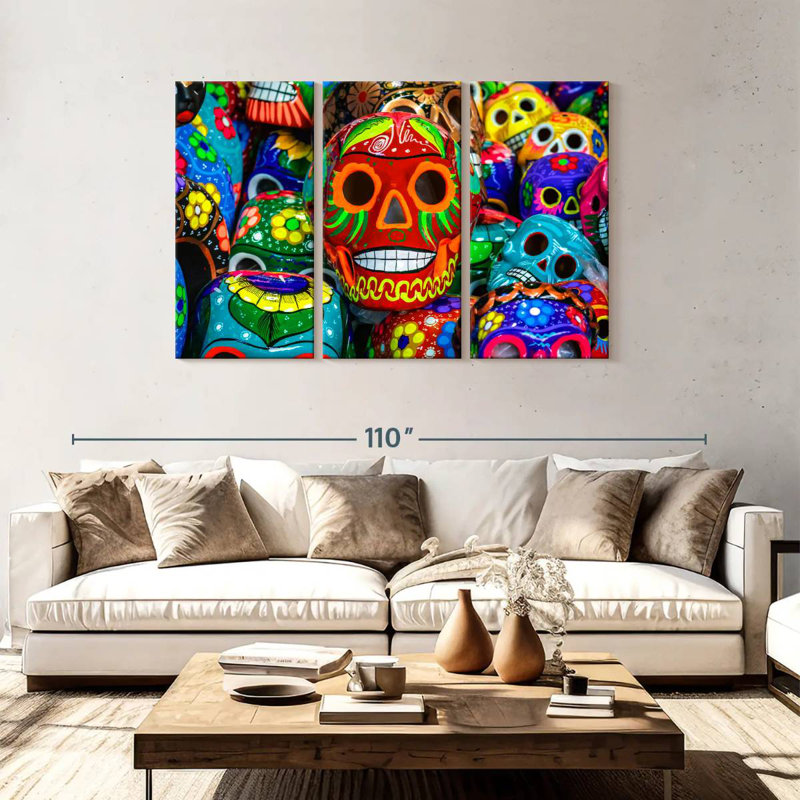 Lelend Painted Calaveras, 48" H x 74" W