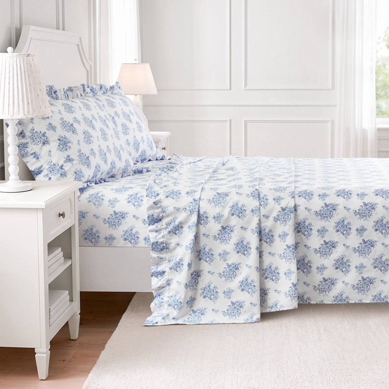 Rembourrage en microfibre, King, Blue Floral