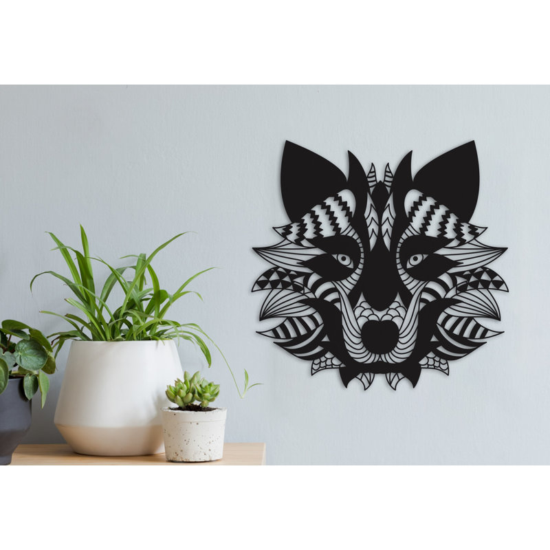 Décoration murale en métal, Argenté mat, H 17 po x l 18 po x P 0,5 po