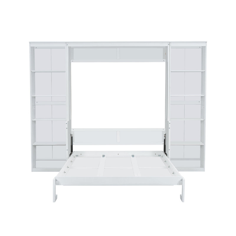 Lit escamotable avec bureau et bibliothèque Murphy, Blanc