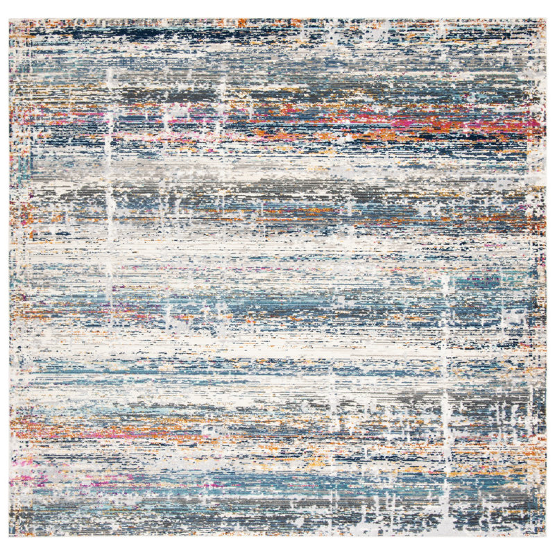 Kempson Performance Abstract Rug, Square 6'7"