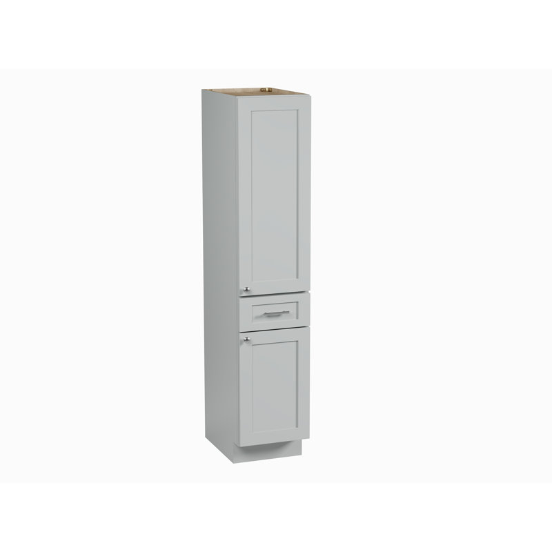 Disar 72'' Tall Solid Wood & Plywood Bathroom Cabinet – Right Door Opening, Gray