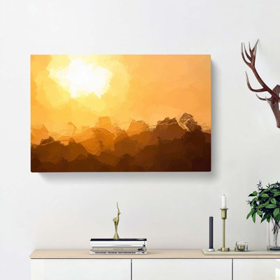 Mountain Layers In Abstract - Wrapped Canvas Painting