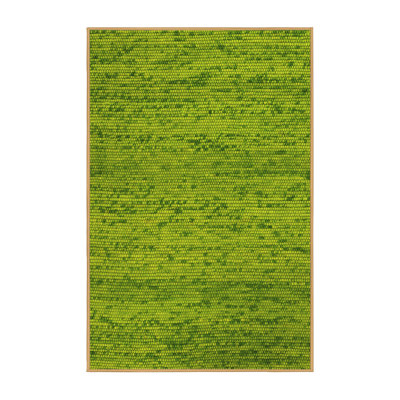 Tapis vert en laine et polyester tissé à la machine 8 pi x 10 pi Southwestern