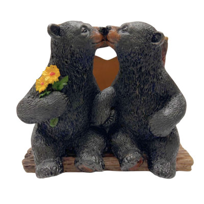 Resin Rustic Napkin Holder Kissing Bear Design