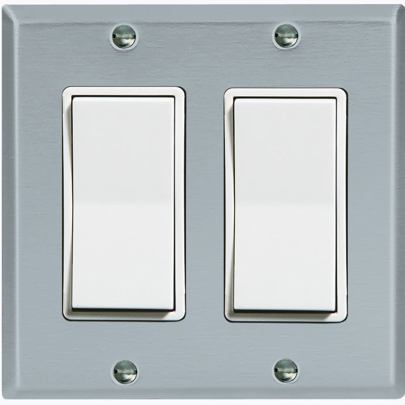 Couvercle de prise de courant en métal (bloc de couleur bleu gris - simple basculement)
