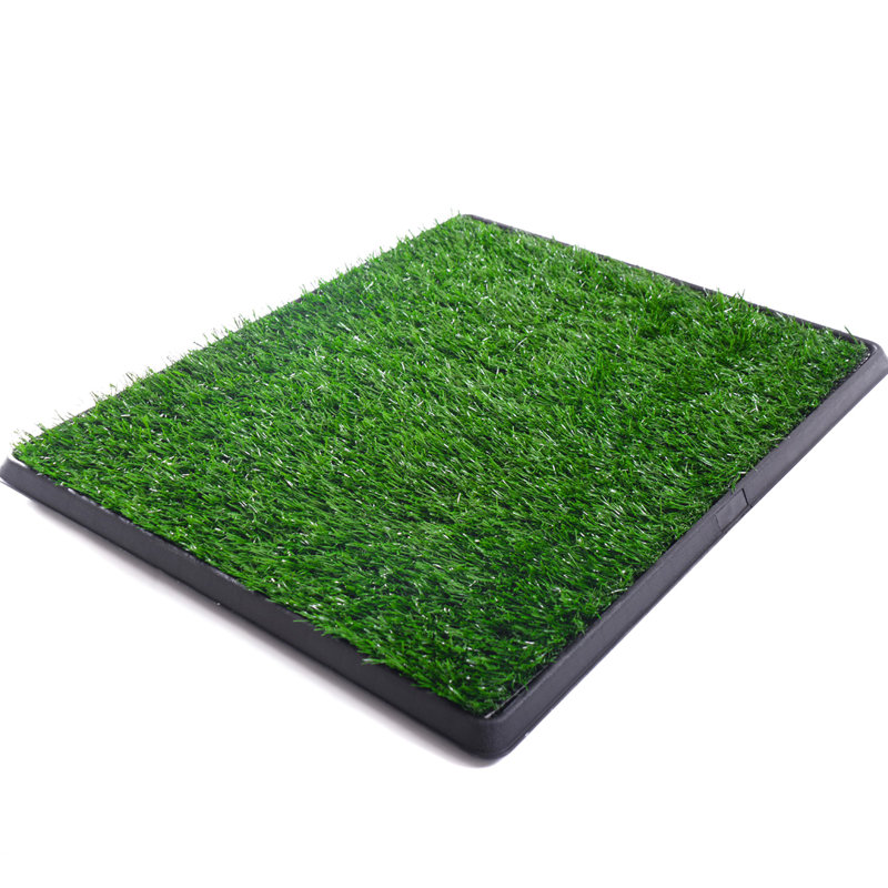 Toilette pour animaux de compagnie avec système à trois couches et base antidérapante - gazon artificiel de 20 po x 25 po pour nettoyage facile