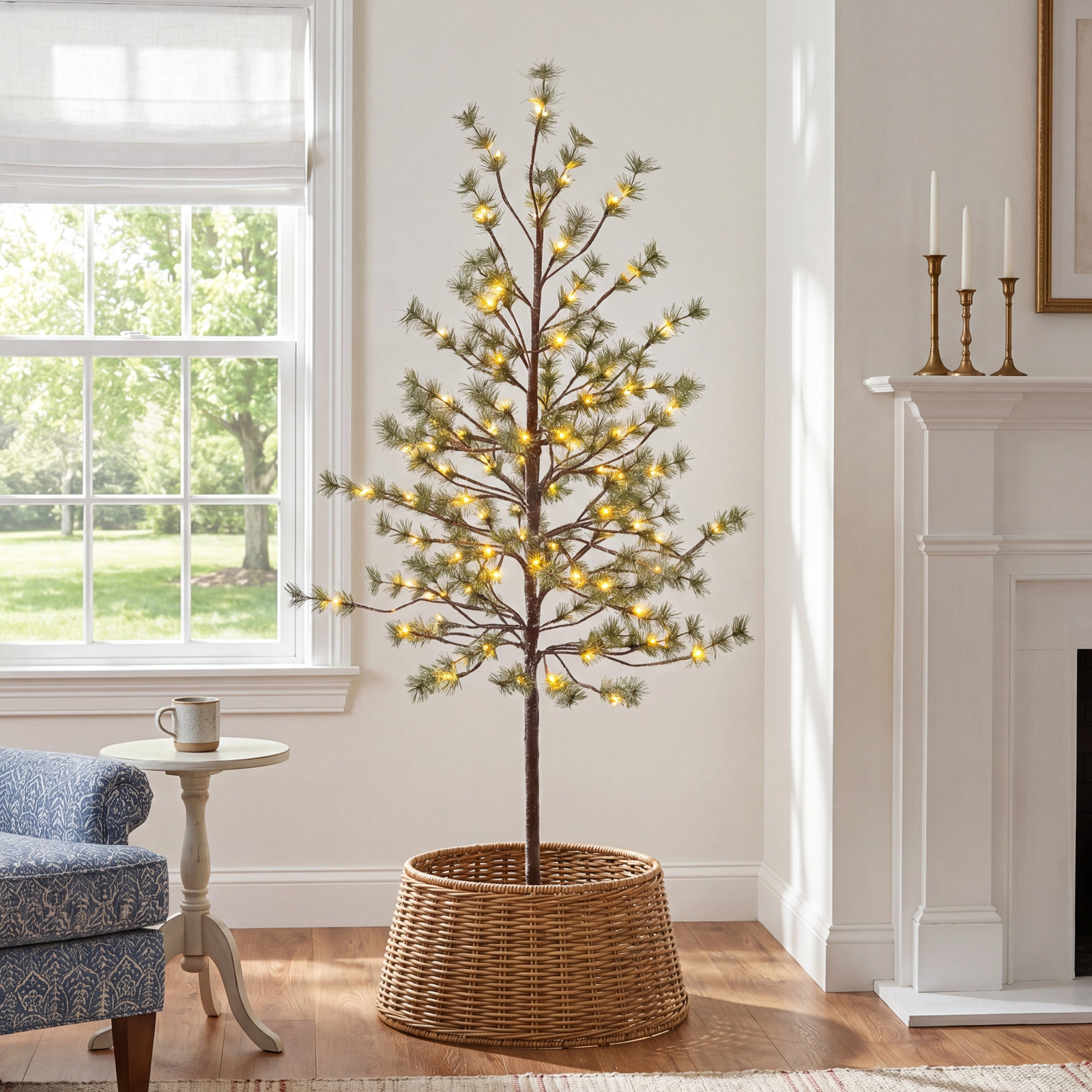 Electric Icy Pine Tree 5ft with 96 Warm White LEDs