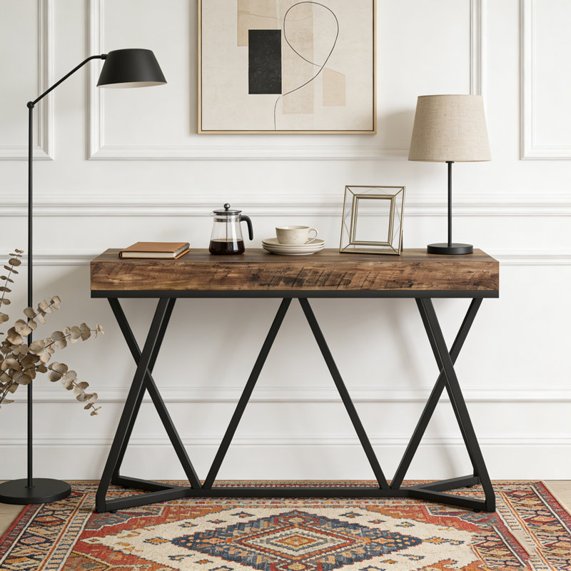 Table console Farmhouse, Marron foncé