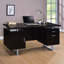 Bureau cappuccino moderne avec 2 tiroirs, plateau flottant et beaucoup d'espace de rangement