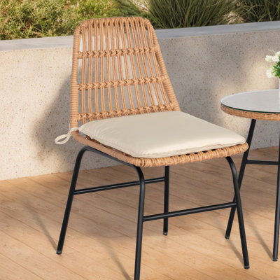 Wicker/Rattan Patio Dining Chairs with Cushions(Set of 4)