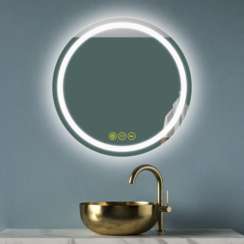 Margareth Round Wall Mirror, 24" H x 24" W x 1.2" D