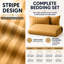 Haffa Microfiber Striped Duvet Cover Set with Pillowcases-122105831-122105835