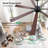  72" Large Ceiling Fan with Light and Remote, 6-Speed Quiet Reversible DC Motor, 3CCT LED, Black/Walnut Finish