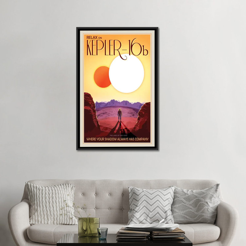 « visions of the future series : kepler-16b », impression sur toile, H 48 po x l 32 po x P 1,5 po, Toile avec cadre noir