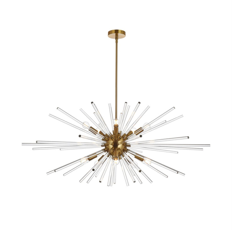 Luminaire suspendu unique à 10 lumières Francene, Or