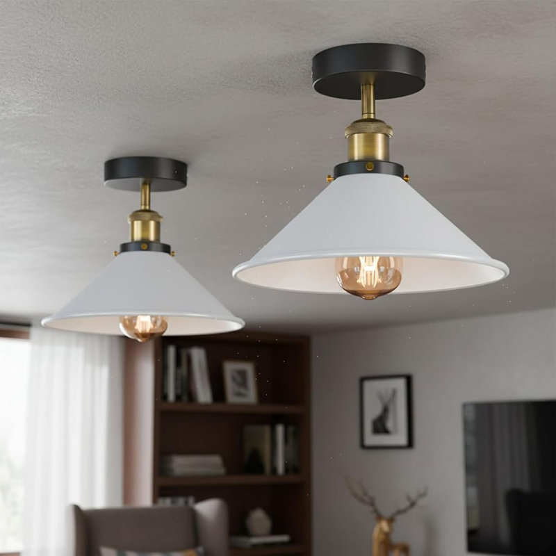 Douchette encastrée industrielle en métal E26, White