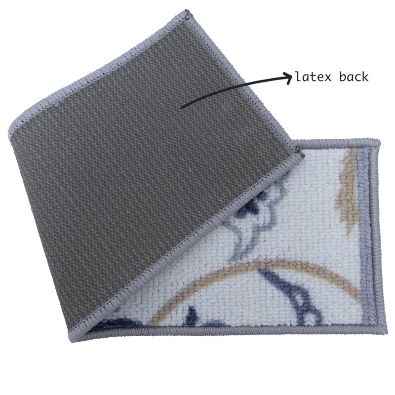 Tapis de marches d'escalier de taille personnalisée par pouces antidérapants lavables à la machine (ensemble de 13), White