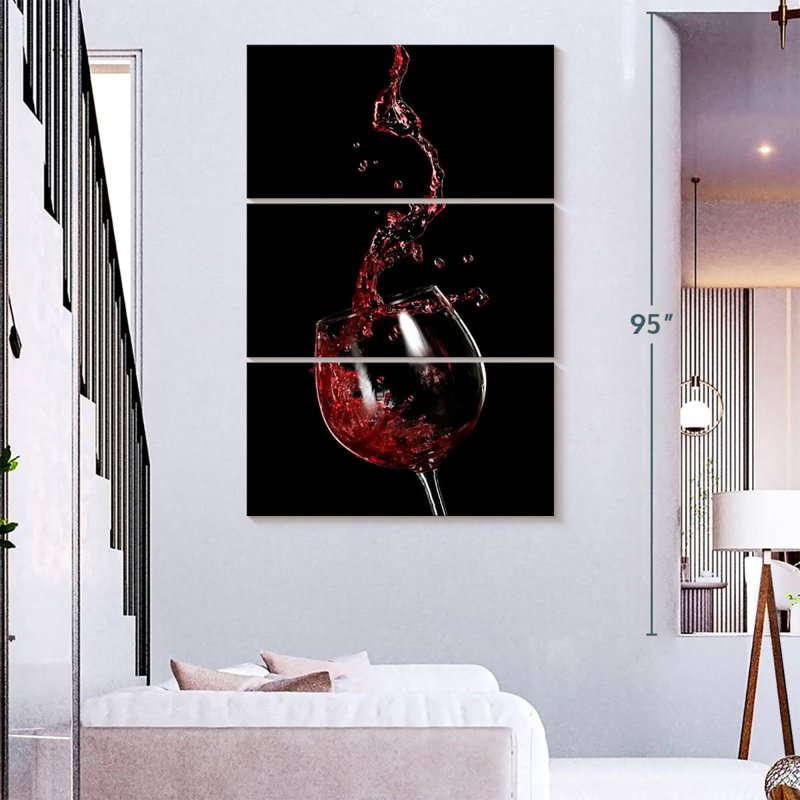 Yarlin Red Wine Splash, 74" H x 48" W