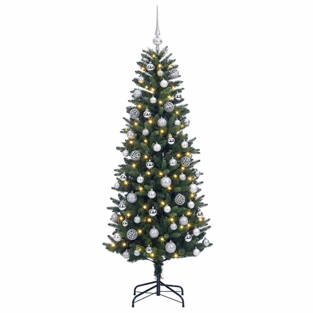 Vidaxl Artificial Christmas Tree With Bauble 240 Cm 300 Leds - Green, Green - Image 3