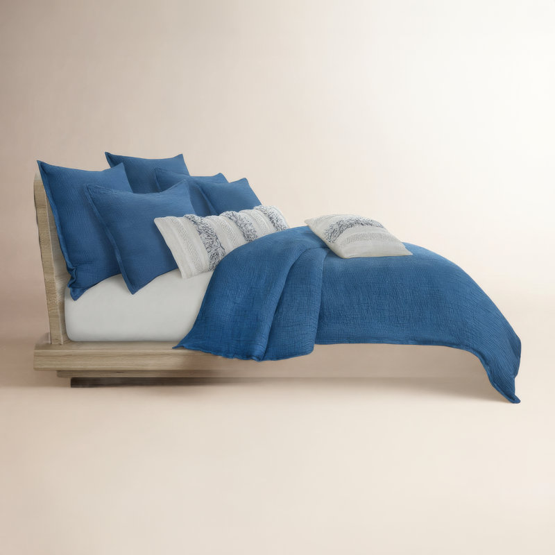 Housse de couette Seacove, Housse de couette pour très grand lit, Bleu gris