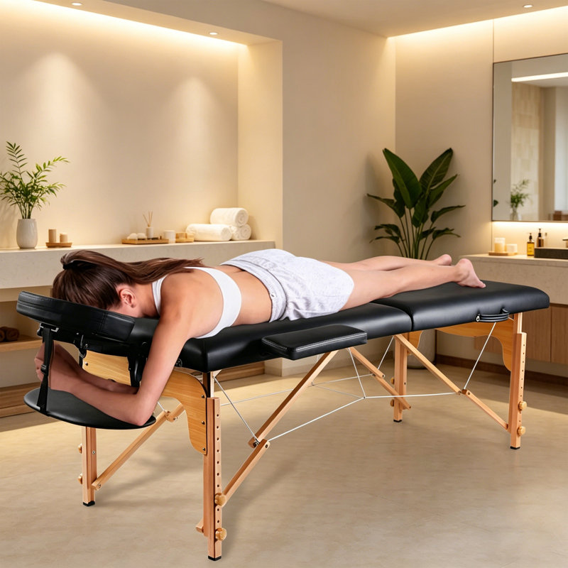 Table de spa pliante portative à lit de massage réglable avec berceau réglable