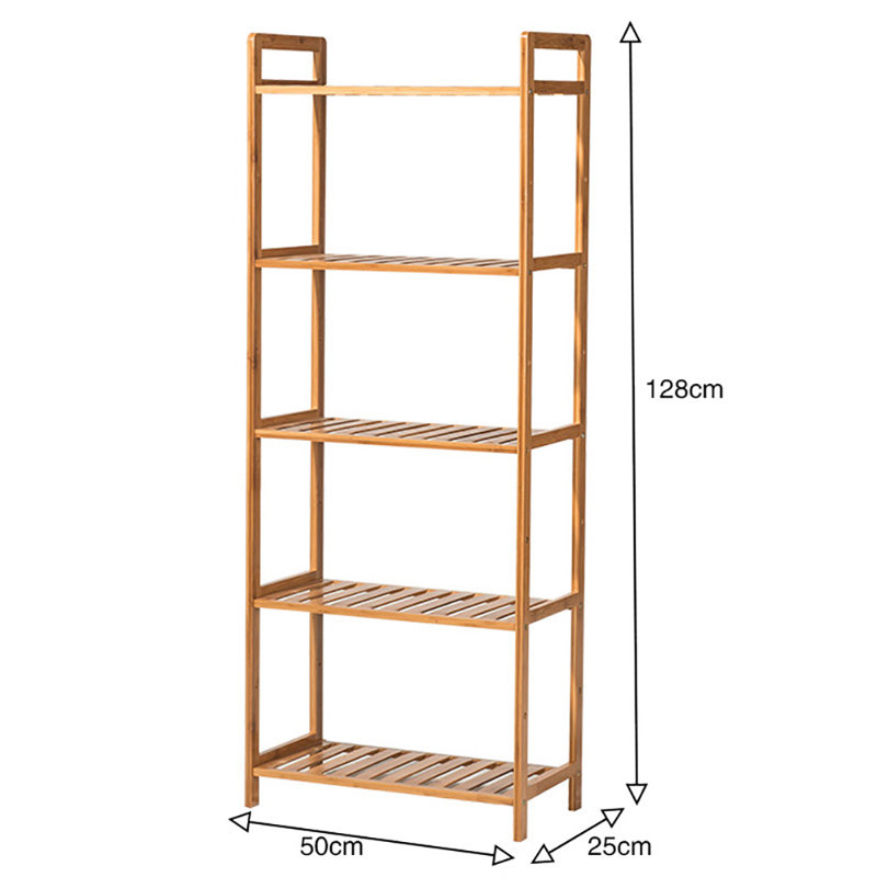 Multiple layers Wood Book Storage Shelf, (5 Shelves) 128"H x 50"W x 25"D