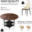 Ensemble de table de salle à manger de 47 po en noyer de 47 po, ensemble de table de cuisine moderne 5 pièces pour 4 à 6 personnes, plateau en placage de bois véritable avec tablette de rangement et pieds en acier, comprend 4 chaises rembourrées pour