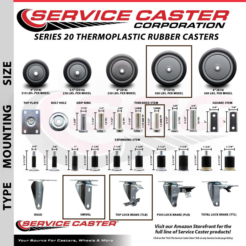 Thermoplastic Rubber Swivel Caster