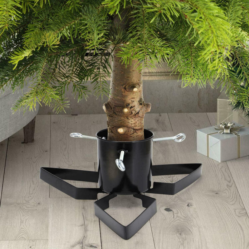 Cast Iron Artificial Tree Stand For Max. Tree Height 6 - 7.9 Ft., Black