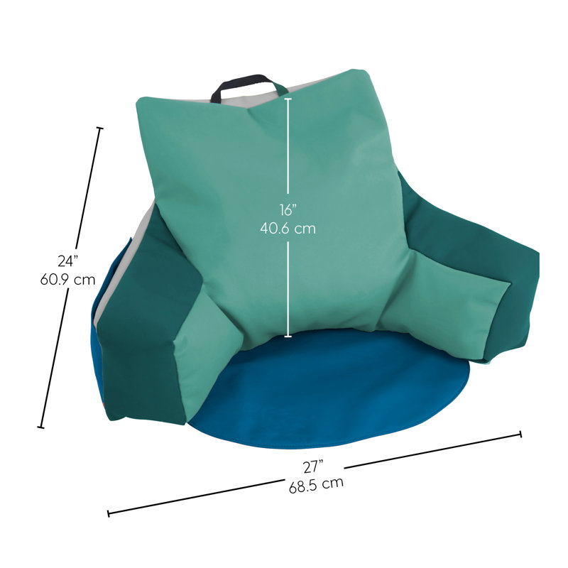 SoftScape Relax N Read Bean Bag, Green/Blue Faux Leather