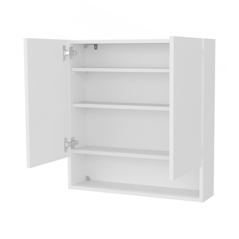 Wall-Mounted Medicine Cabinet, Two Doors, Three Interior Shelves, Modern Bathroom Storage Unit