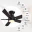 Ventilateur de plafond intelligent 48 po à 5 pales avec lumière-1596309086
