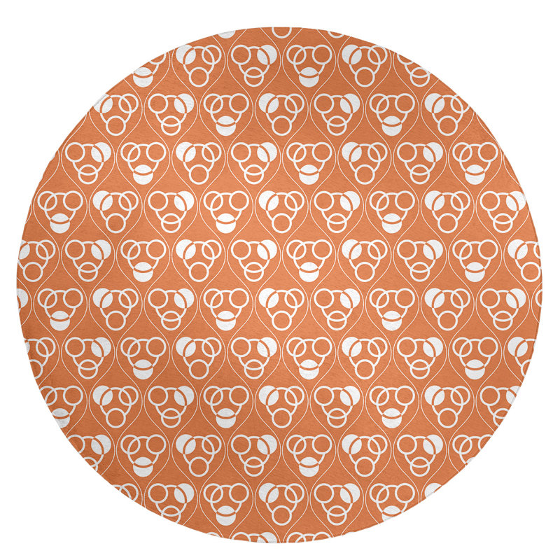 Chenille Geometric Indoor Rug, Round 5'