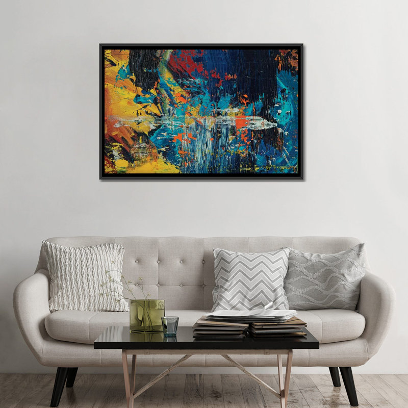 « course voiture », reproduction sur toile, H 18 po x l 26 po x P 1,5 po, Toile avec cadre noir, Pas de tapis