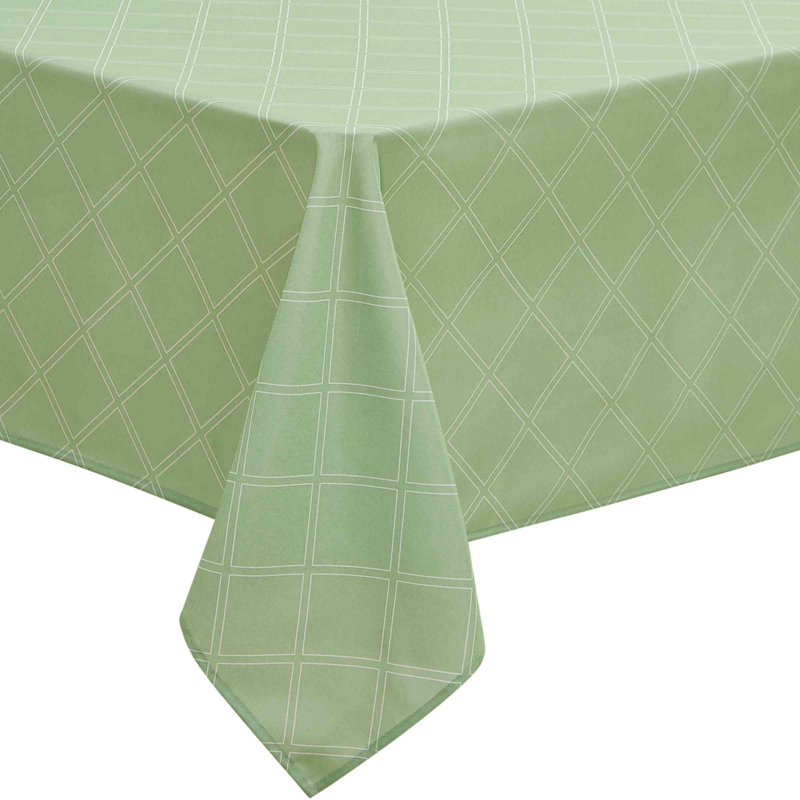 Seafoam Green Polyester Trellis Design Rectangular Tablecloth 120" x 60"