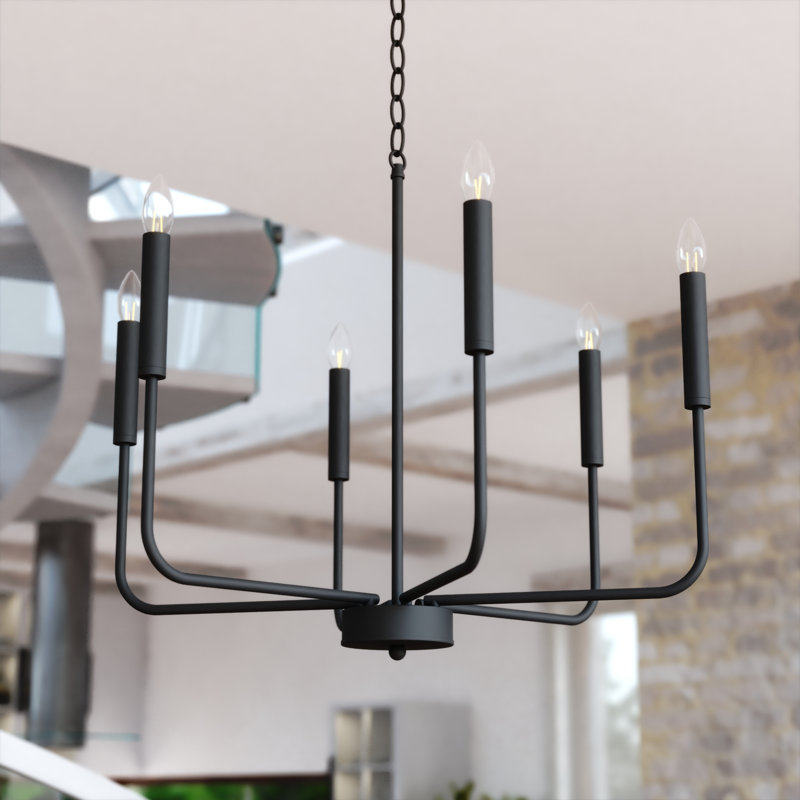 Crifasi 6 Light Black Contemporary Chandelier Candelabra