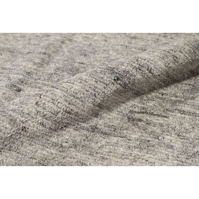 Wool Area Rug in Gray, Retangle 10'1" x 14'3"