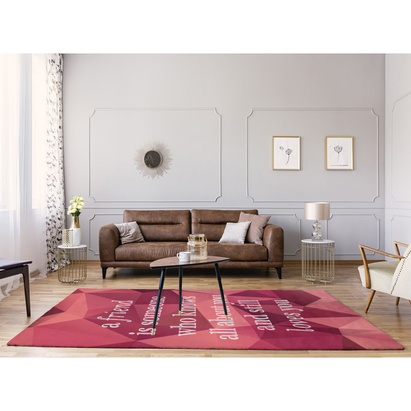 Tapis en chenille de polyester avec citations, Rectangle 8 pi x 10 pi