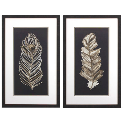 Soft Feather on Black Framed Art
