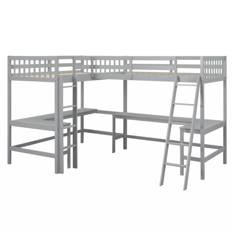 Lit plateforme Jatava, gris