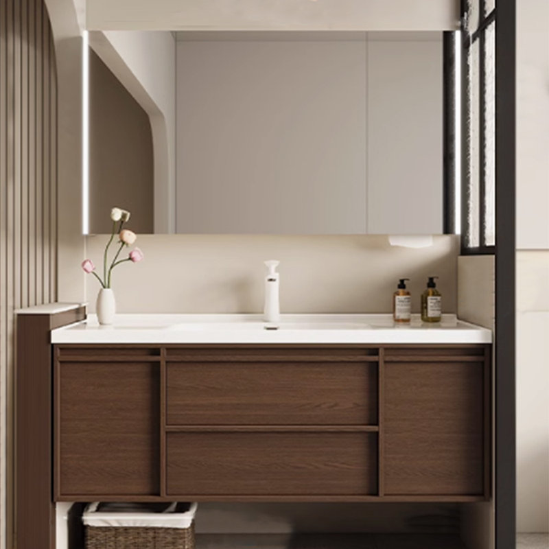 French retro style bathroom cabinet, Walnut
