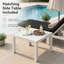 Chaise longue d'extérieur en aluminium avec table d'appoint et coussins, inclinable réglable antirouille pour patio, piscine, terrasse-1809523785