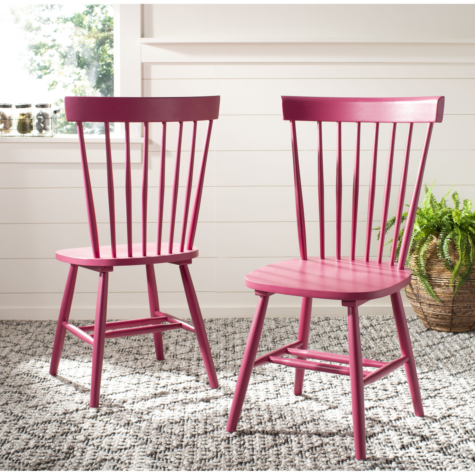 Matanna Oak Dining Chair, Raspberry