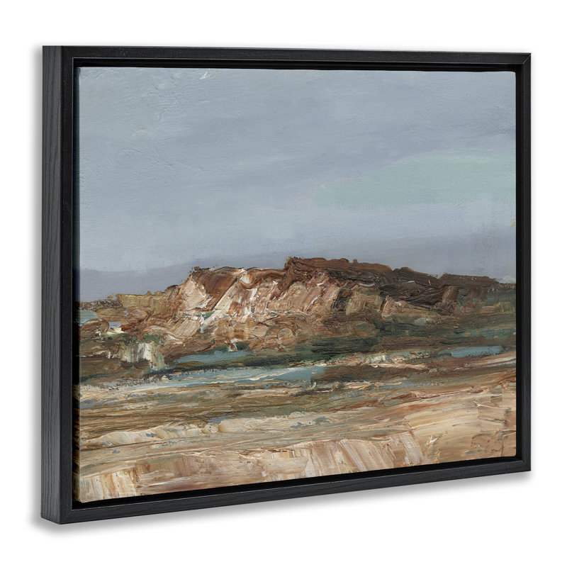 "Looming Trees", paysage champêtre encadré, art mural par Michael Willett, H 17 po x l 21 po, Cadre flottant noir de jais