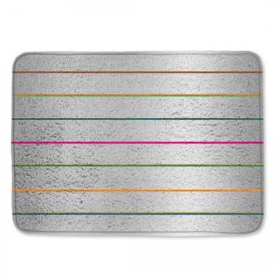 Metallic Horizontal Lines Bath Mat