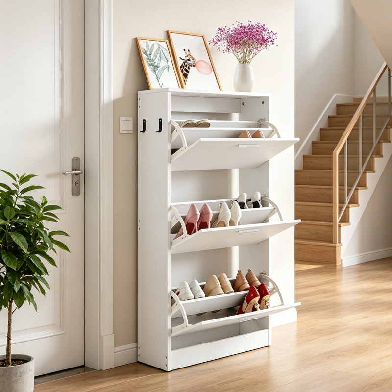 18 Pair Flip Down Shoe Storage