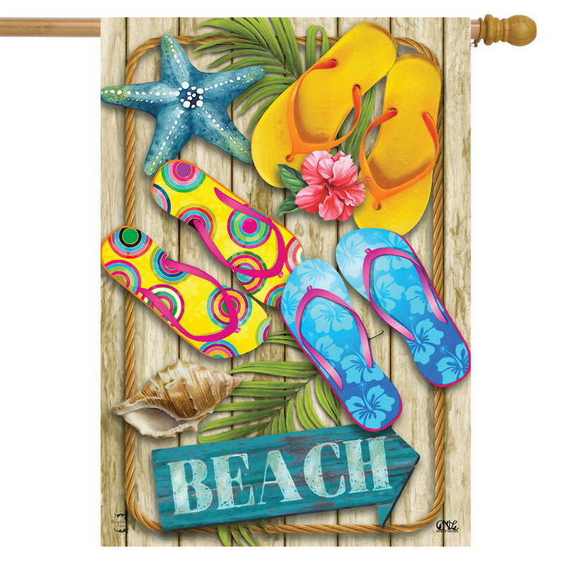 Flip Flops Beach Summer House Flag